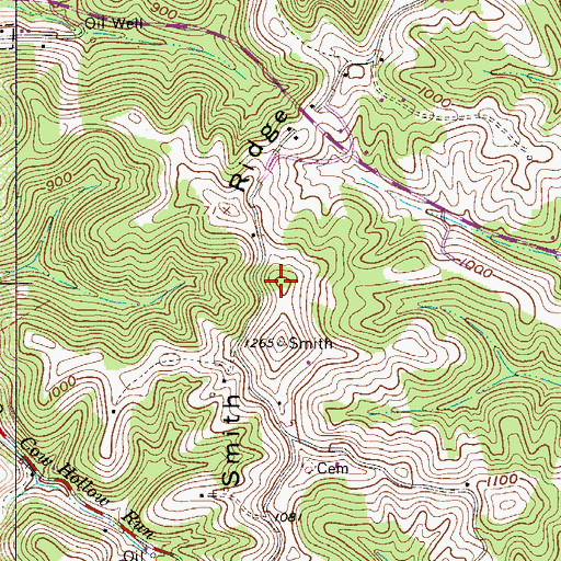 Topographic Map of Smith Ridge, WV