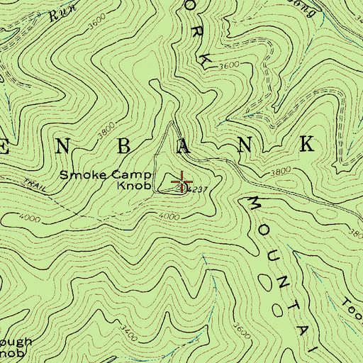 Topographic Map of Smoke Camp Knob, WV
