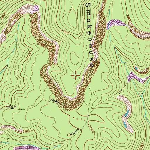 Topographic Map of Smokehouse Ridge, WV