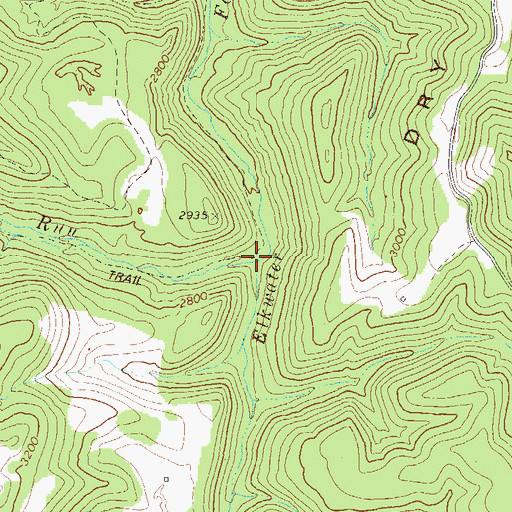 Topographic Map of Snake Run, WV