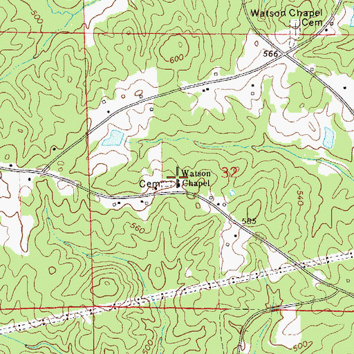 Topographic Map of Watson Chapel, AL