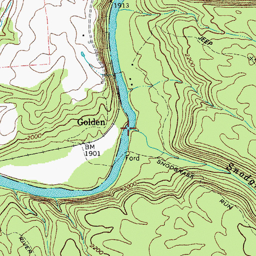 Topographic Map of Snodgrass Run, WV