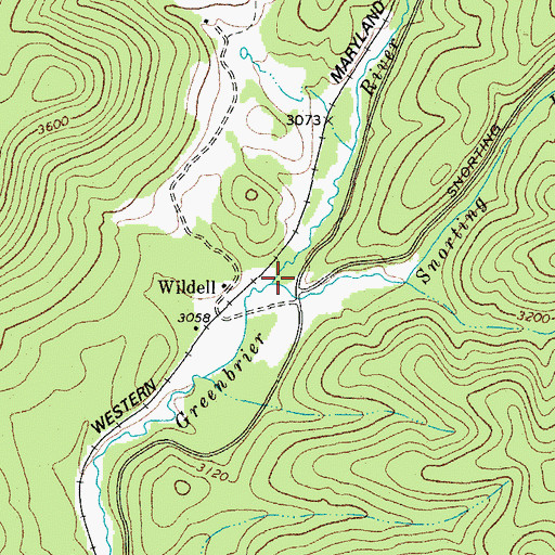 Topographic Map of Snorting Lick Run, WV