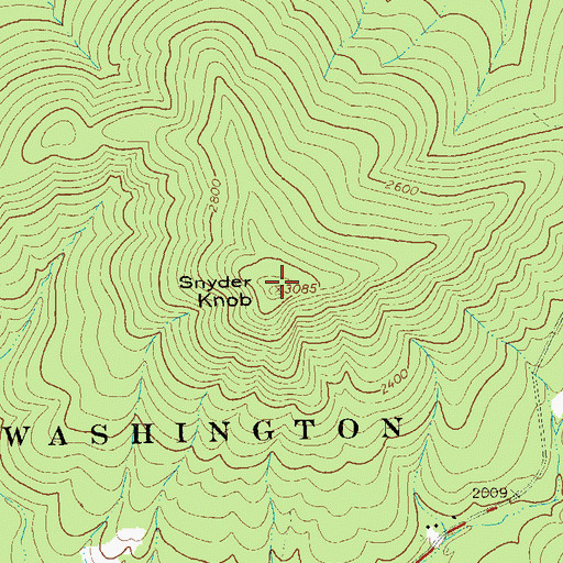 Topographic Map of Snyder Knob, WV