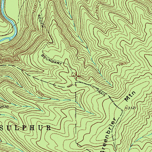 Topographic Map of South Boundary Trail, WV