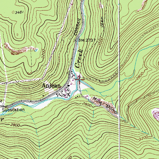 Topographic Map of South Fork Big Clear Creek, WV