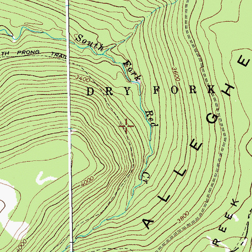 Topographic Map of South Prong Trail, WV