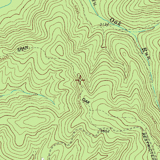 Topographic Map of Span Oak Trail, WV