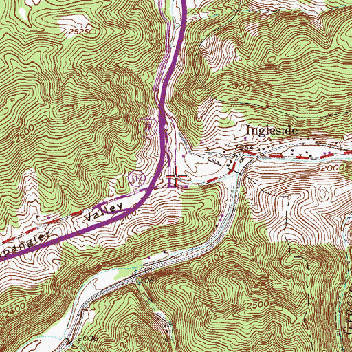 Topographic Map of Spangler Valley, WV