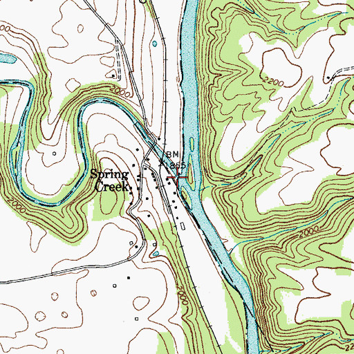Topographic Map of Spring Creek, WV