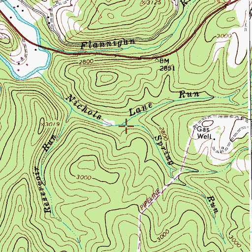 Topographic Map of Spring Run, WV