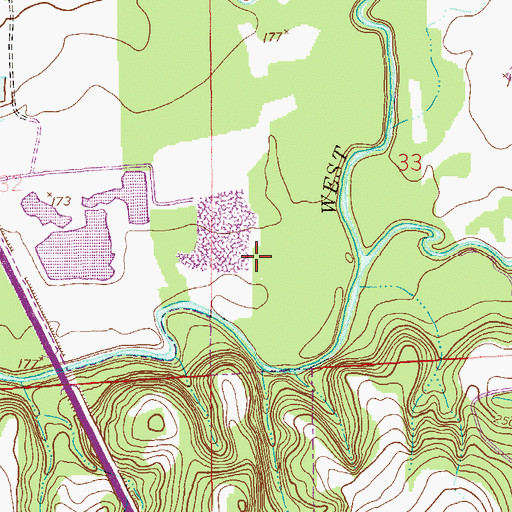 Topographic Map of West Fork Choctawhatchee River, AL