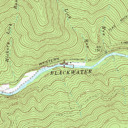 Topographic Map of Spruce Lick Run, WV