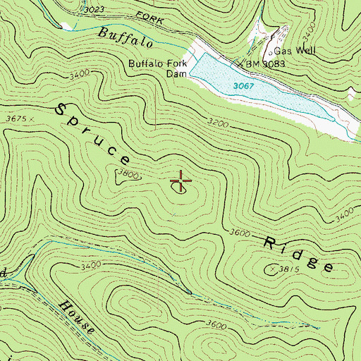 Topographic Map of Spruce Ridge, WV