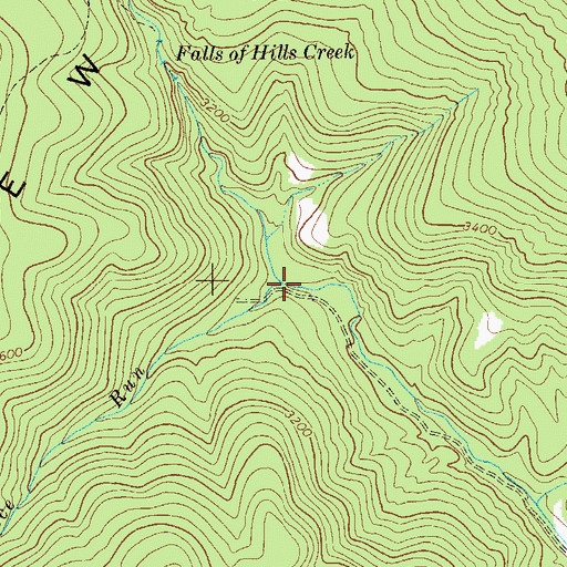 Topographic Map of Spruce Run, WV