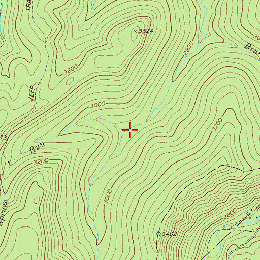 Topographic Map of Spruce Run, WV