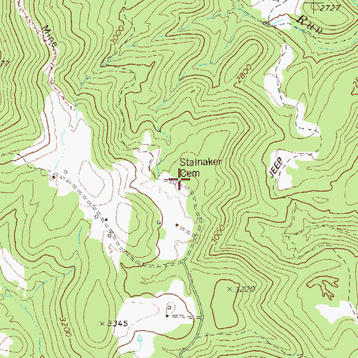 Topographic Map of Stainaker Cemetery, WV