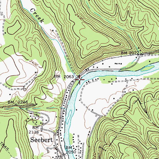Topographic Map of Stamping Creek, WV