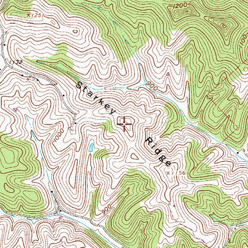 Topographic Map of Starkey Ridge, WV