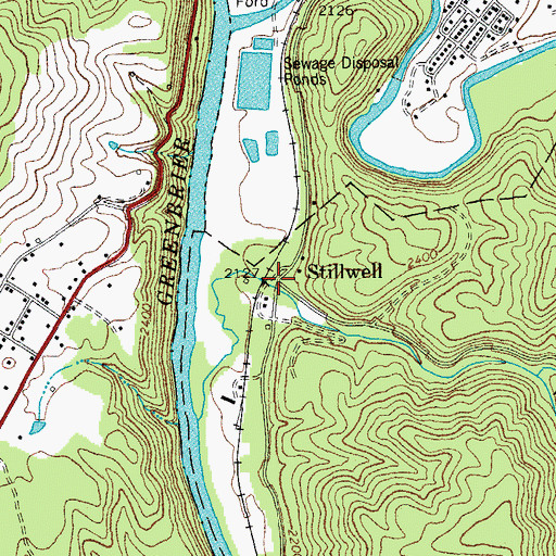 Topographic Map of Stillwell, WV