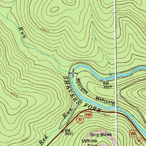 Topographic Map of Stonecoal Run, WV