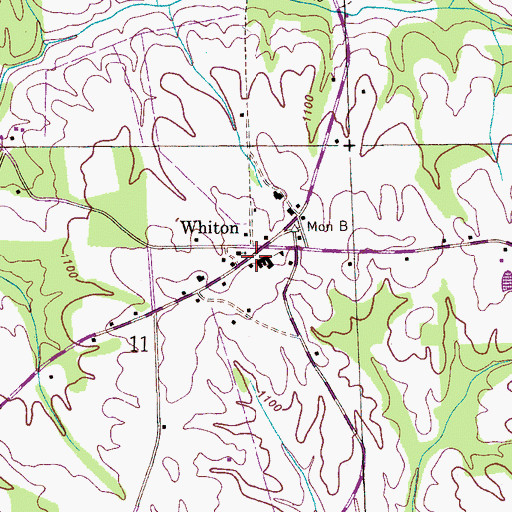 Topographic Map of Whiton, AL