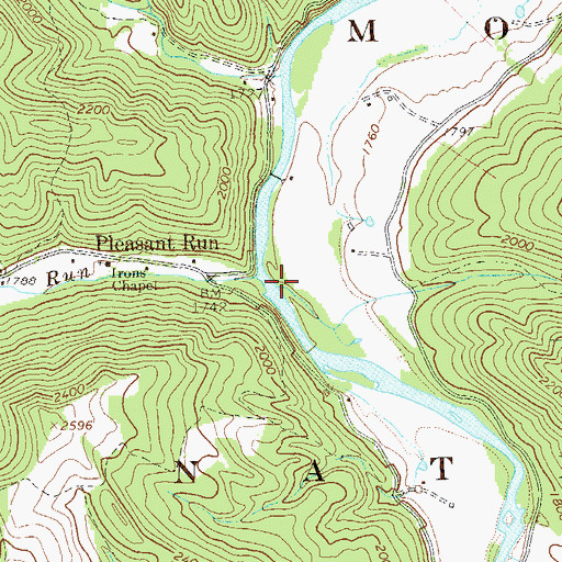 Topographic Map of Stonelick Run, WV