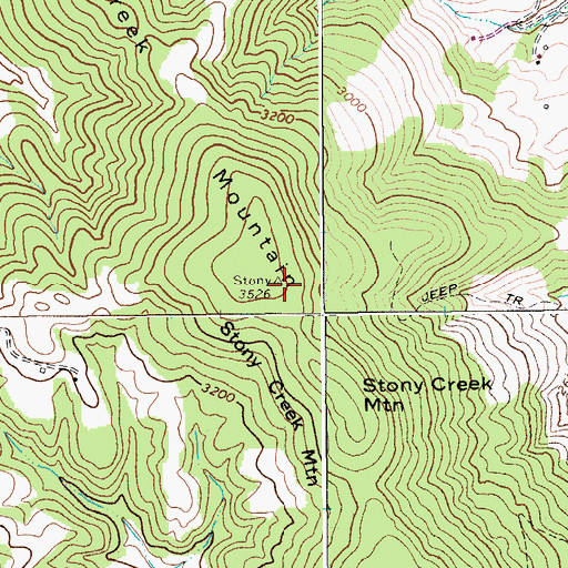 Topographic Map of Stony Creek Mountain, WV