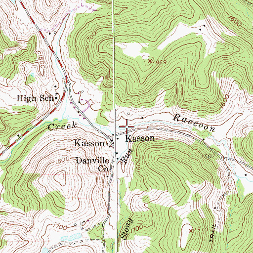 Topographic Map of Stony Run, WV