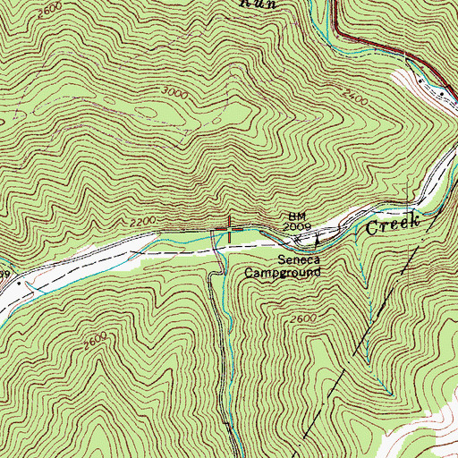 Topographic Map of Strader Run, WV