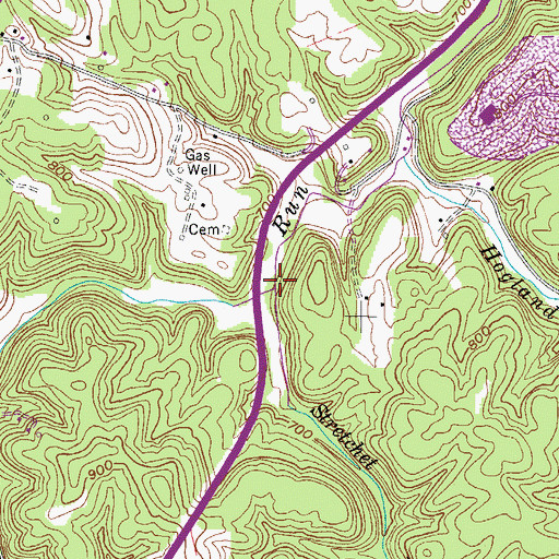 Topographic Map of Stretchet Run, WV