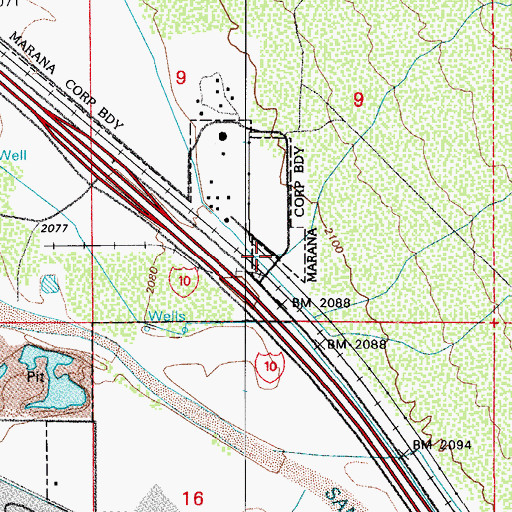 Topographic Map of Plata Railroad Station, AZ
