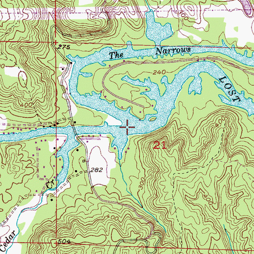 Topographic Map of Wolf Creek, AL
