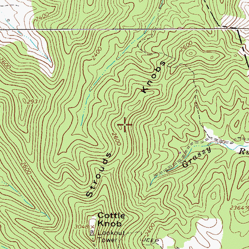 Topographic Map of Strouds Knobs, WV