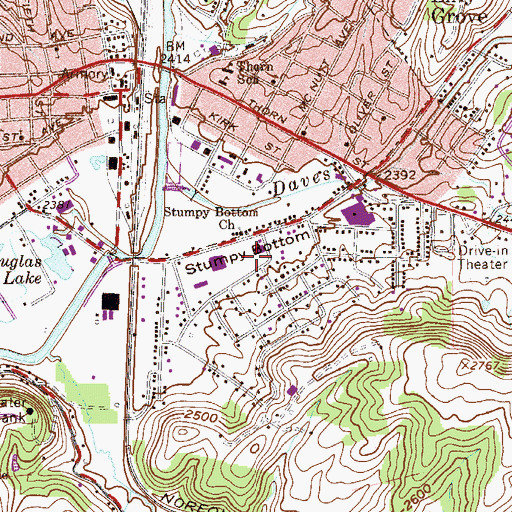 Topographic Map of Stumpy Bottom, WV