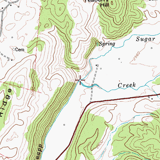 Topographic Map of Sugar Camp Run, WV