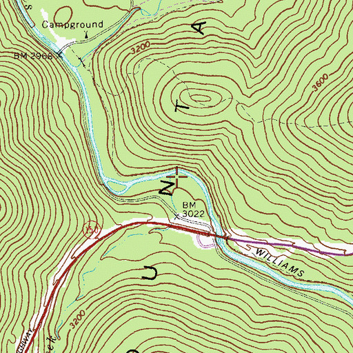 Topographic Map of Sugar Creek, WV