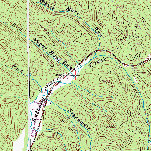 Topographic Map of Sugar Haul Run, WV