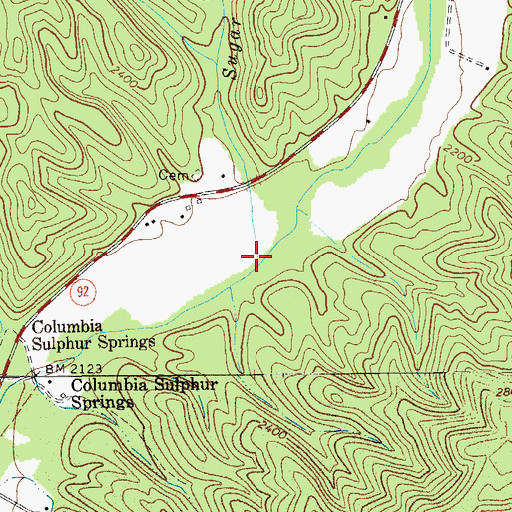 Topographic Map of Sugar Run, WV
