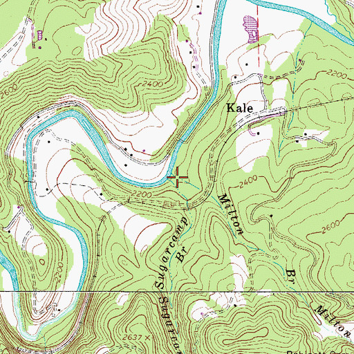 Topographic Map of Sugarcamp Branch, WV