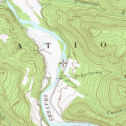 Topographic Map of Sugarcamp Run, WV