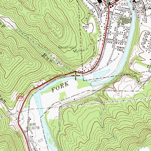 Topographic Map of Sugarcamp Run, WV