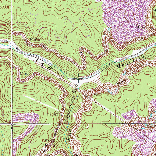 Topographic Map of Sugarcamp Run, WV