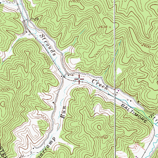 Topographic Map of Sugarcamp Run, WV