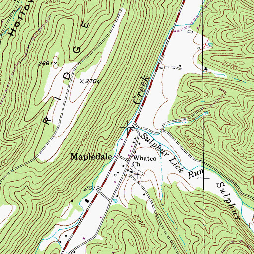 Topographic Map of Sulphur Lick Run, WV