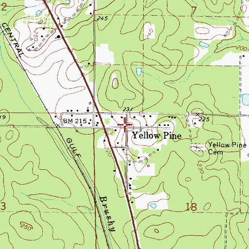 Topographic Map of Yellow Pine, AL