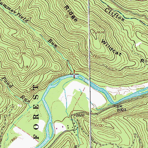 Topographic Map of Summerfield Run, WV