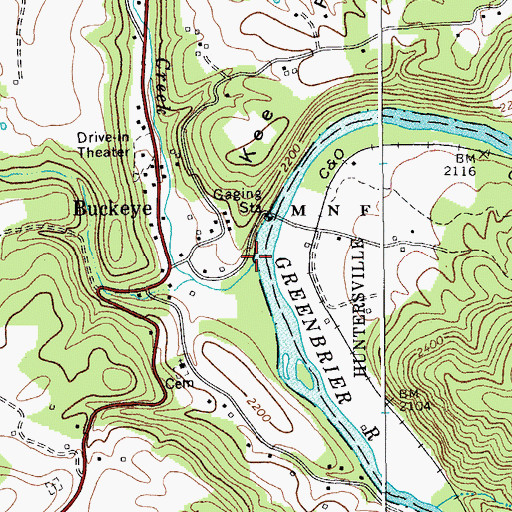 Topographic Map of Swago Creek, WV