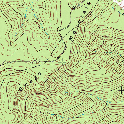 Topographic Map of Swago Mountain, WV