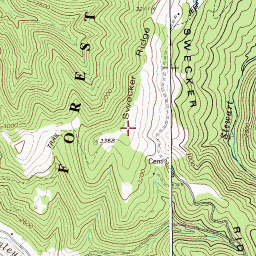 Topographic Map of Swecker Ridge, WV
